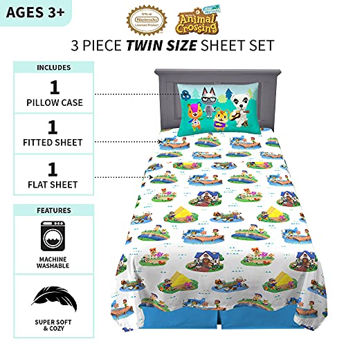 Franco Kids Bedding Super Soft Sheet Set, Twin, Animal Crossing - color: Animal Crossing, size: Twin