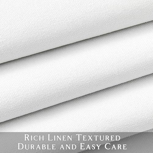 ChrisDowa White Blackout Curtains 45 Inches Long 2 Panels for Bedroom | Room Darkening,Light Blocking,Thermal Insulated,Faux Linen,Farmhouse,Grommet,Window Treatment,Drapes,Living Room,52x45 - color: White, size: 52"W x 45"L (Pack of 2)