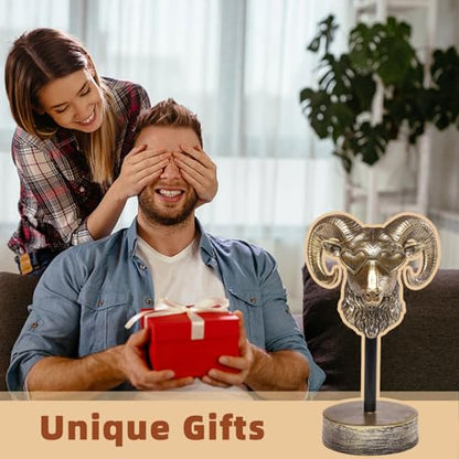 Handcrafted Resin Sculpture (Bighorn)- Modern Home Decor Accent, Trending Living Room & Office Decor, Elegant Tabletop & Shelf Decor for Desk, Bookshelf, Nightstand - Unique Gift Idea - style: Bighorn