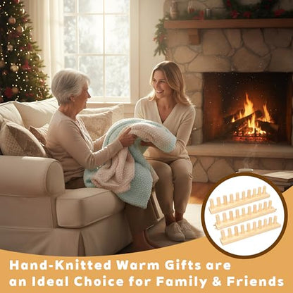 48" Chunky Blanket Loom, Adjustable Wooden Knitting Loom for DIY Crafts | Extra Large Hand Knitting Tool for Making Cozy Blankets, Throws, Home Decor Projects and Handmade Gifts for Beginners