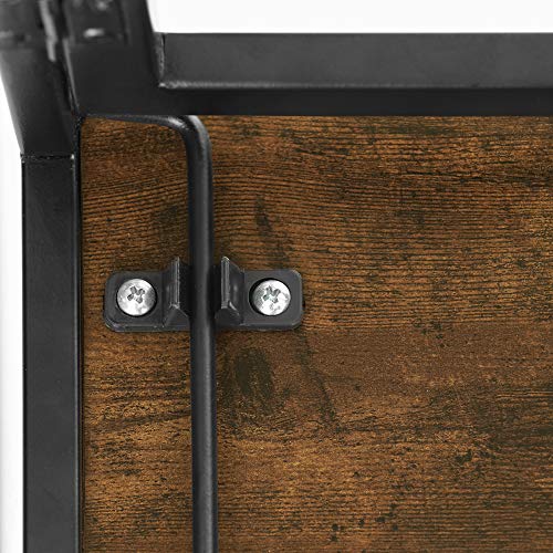 Furinno Riau No Tool/No Assembly/Folding Metal Frame Computer Desk, Rustic Oak/Black, 39 Inch - color: Rustic Oak/Black, size: 39 inches
