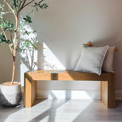 Maven Lane Zeno Bench, Natural Solid Wood | Handcrafted Solid Wood Bench, Ideal for the Living Room, Entryway, Foot of the Bed, or Extra Dining Table Seating - color: Weathered Natural