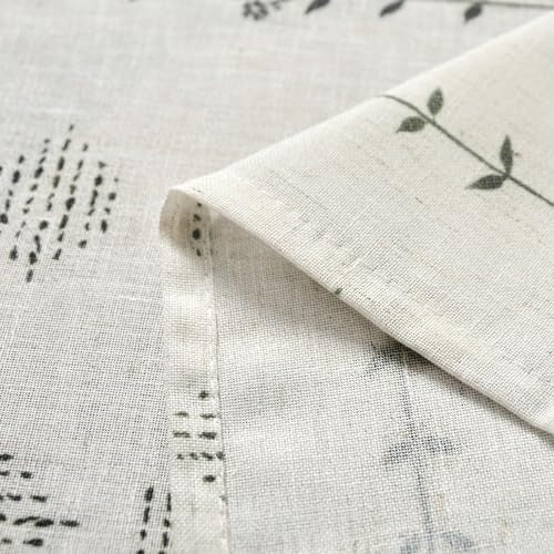 Lino Rosa Boho Kitchen Curtains 36 Inch Length,Sheer Linen Modern Farmhouse Style Half Curtains for Windows Bathroom,Black and Cream White,24x36 in Long - color: Black, size: 24"W x 36"L (Pack of 2)