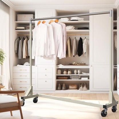 Simple Houseware Industrial Grade Z-Base Garment Rack, 63" W/500Lb, Gray - color: Gray