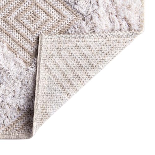 Rugs.com - Sabrina Soto Casa Rug – 2' 3 x 3' Beige Textured Cotton Rug – Modern Geometric Design for Entryways, Bedrooms, and Offices - color: Beige, size: 2' x 3' (Rectangular)