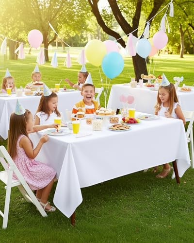 Utopia Kitchen Rectangle Table Cloth 1 Pack [60x120 Inches, White] | Tablecloth Machine Washable, Polyester Table Cover for Dining, Buffet Parties, Picnics, Events, Weddings and Restaurants - color: White, size: 1 Pack 60x120 Inch Tablecloth