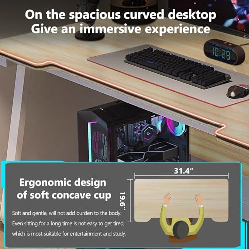 Gaming Desk Computer Writing Table Student Art Modren Simple Style PC Wood Suitable for Home, Office - color: Natural, size: 31.4*19.6