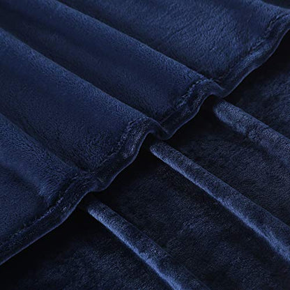 TASTHROW Large Flannel Fleece Throw Blanket, 50×70 Inch - Navy | Cozy Lightweight Thick Blanket - All Seasons Suitable for Women, Men and Kids - color: Navy, size: 50"x70"