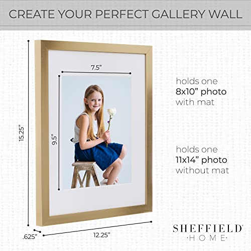 Sheffield Home 9 Piece Gallery Wall Frame Set, 11x14 Inch, Gold - color: Gold, size: 11x14 Inch