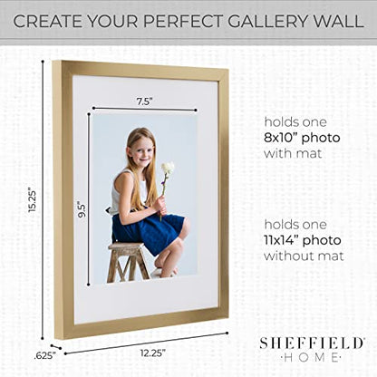 Sheffield Home 9 Piece Gallery Wall Frame Set, 11x14 Inch, Gold - color: Gold, size: 11x14 Inch
