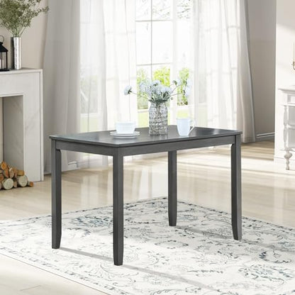 Knocbel Classic 4-Person Dining Table for Small Space, Wooden Apartment Condo Pub Bistro Kitchen Dining Furniture, Standard Height (Gray Rectangular 30" H) - color: Gray Rectangular 30"h
