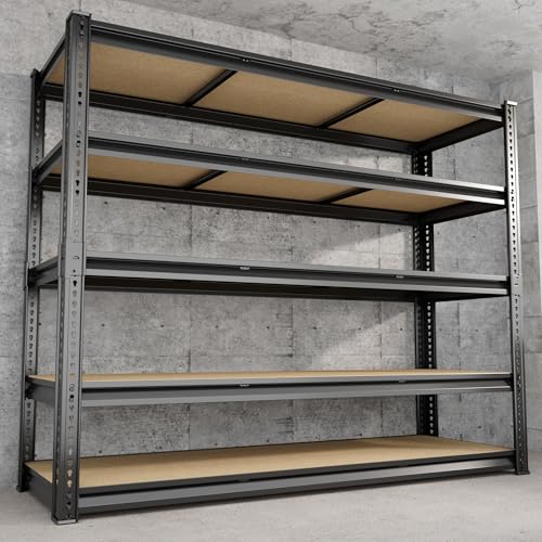 48" W Garage Shelving Storage Shelves 5 Tier Heavy Duty Shelving | 3030LBS Heavy Duty for Commercial,Pantry, Kitchen,Warehouse,Basement - size: 48" W x 24" D x 71.4" H