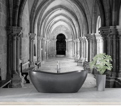 Eierme-Vaulted Ceiling Inside the Monastery, Panoramic View of Beautiful Arcades Peel and Stick 160" x 114" - color: No.10, size: 160" x 114"