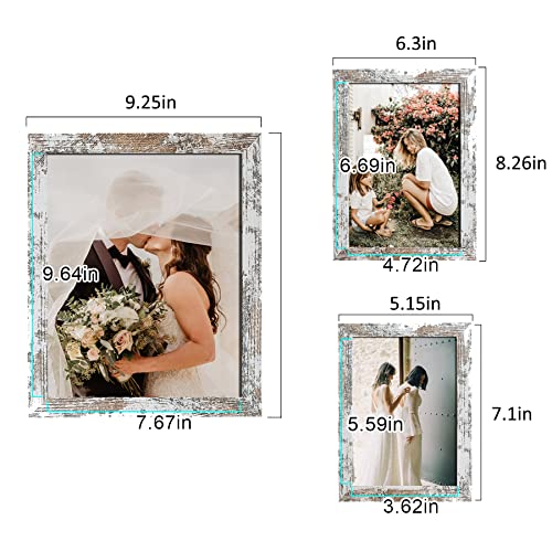 LUCKYLIFE Picture Frame Set 10-Pack, Gallery Wall Frame Collage with 8x10 5x7 4x6 Frames in Distressed White Finishes - color: Distressed White