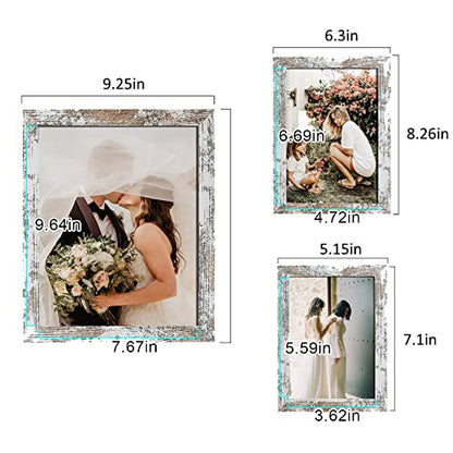 LUCKYLIFE Picture Frame Set 10-Pack, Gallery Wall Frame Collage with 8x10 5x7 4x6 Frames in Distressed White Finishes - color: Distressed White