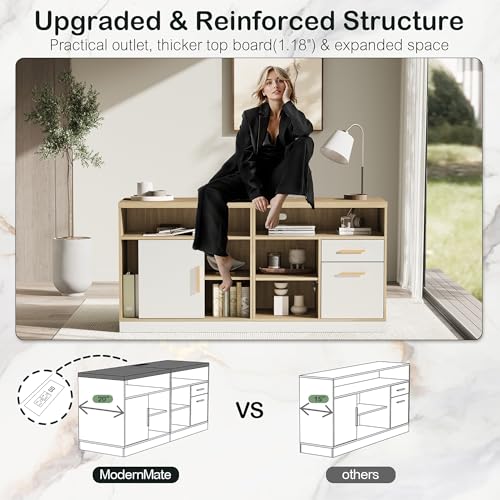 114" Two Person Electric Height Adjustable Standing Desk | Office Furniture Set with Storage, Extra Long Executive Desk Workstation with File Cabinets for Home Office, Light Walnut - color: Light Walnut