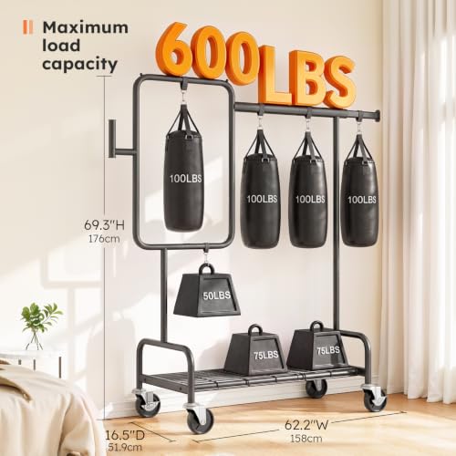 SOLEDI Heavy Duty Partitioned Clothes Rack, 600 LBS Load Metal Garment Rack with Shelves & Lockable Wheels, Rolling Hanging Rack for Bedroom, Laundry Room, Store & Garage (Black) - color: Black