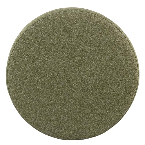 HomePop 19" Round Storage Ottoman - Green Tweed - color: Green Tweed