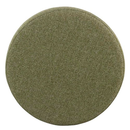 HomePop 19" Round Storage Ottoman - Green Tweed - color: Green Tweed