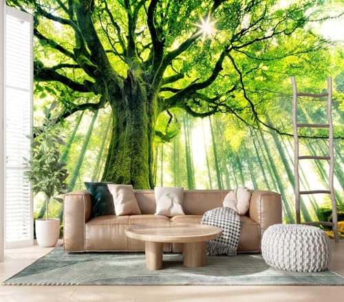 XMPMBM-Peel and Stick Forest Theme Wallpaper Green Tree wall Mural | Thick and tear-resistant,Will not be damaged during repositioning,Living Room Bathroom,Bedroom wallpaper.XL-157"X108" - color: M05, size: 157"x108"