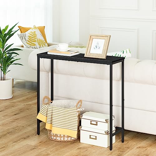 HOOBRO Narrow Console Table, 29.5" Small Entryway Table, Thin Sofa Table, Side Table, Display Table, for Hallway, Bedroom, Living Room, Foyer, Black BK75XG01 - color: Black