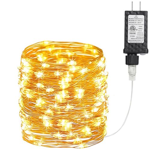 Joomer Fairy String Lights 66FT 200LED Plug in Lights Indoor, Warm White | Copper Wire, String Light DIY for Bedroom, Parties, Wedding, Christmas, Outdoor, Indoor Decoration (Non-Connectable) - color: Warm White, size: 200led