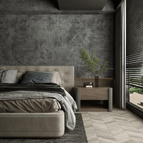 3yecao 16"×197" Extra Thick Dark Blue Grey Concrete Wallpaper Peel and Stick Waterproof Gray Concrete Contact Paper Vinyl Wrap 3d Faux Adhesive Cement Tile Sticker for Kitchen Island Bedroom Gym Walls - color: Grey Blue, size: 16" x 197"