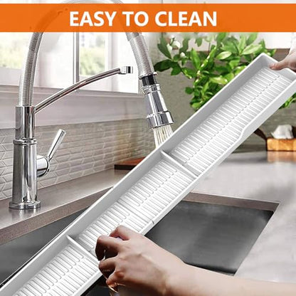 AWOKE Stove Top Shelf 30 Inch - Silicone Material Magnetic Shelf for The Stove - 3 Functional Partitions Kitchen Spice Rack Organizer - White - color: White