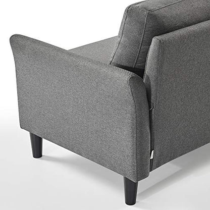 ZINUS Jackie Loveseat Sofa, Easy, Tool-Free Assembly, Dark Grey - color: Dark Grey, style: Loveseat