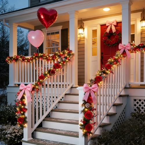 100 Count Red Clear Valentine Lights, Connectable 20ft Valentine Room Lights, Plug in Pink Christmas String Light Indoor Outdoor for Christmas Bedroom Valentines Party - color: Red and Clear-White Wire