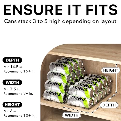 Simple Houseware Assorted Can Organizer for Refrigerator/Pantry, Set of 4, Clear (Pack of 2) - size: 8 Pack, style: Mixed