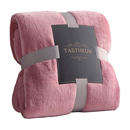 TASTHROW Large Flannel Fleece Throw Blanket, 50×70 Inch - Pink | Cozy Lightweight Thick Blanket - All Seasons Suitable for Women, Men and Kids (Two Pack) - color: Pink, size: Two Pack 50"x70"