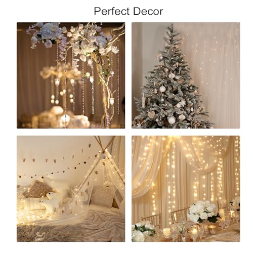 Iridescent Bead String with Fairy Lights Battery Operated 3.28ft/pcs, 2 PCS | 3-8mm Artificial Crystal Beads Chain and Short LED String Lights Mixed, DIY Crafts Wedding Party Garland Centerpiece - color: Iridescent Bead- Lights, size: 3.28ft per/2pcs tota