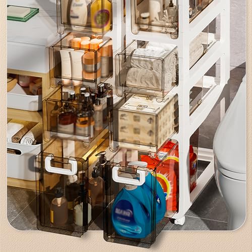 5-Tier Slim Bathroom Storage Cabinet,Narrow Floor Cabinets with Drawers and Wheels,Rolling Narrow Organizer for Small Spaces,Kitchen,Laundry,9”W - size: 5-Tier-9”W