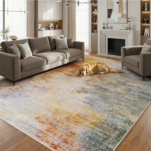 4x6 Modern Abstract Gradient Area Rug, Machine Washable Low-Pile | Non-Slip Carpet, Stain Resistant Pet and Kid Friendly Thin Rugs for Living Room Bedroom Dining Room Home Decor, Colorful - color: Rosy Cloud, size: 4' x 6' (Rectangular)