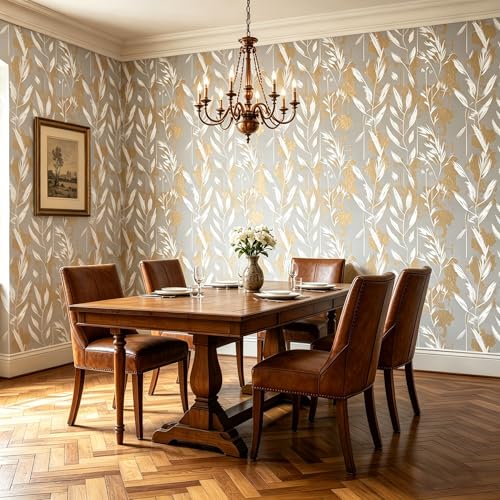 Modem Abstract Leaves Peel and Stick self Adhesive Wallpaper - 128''x32'' - color: X14, size: 128"x32"