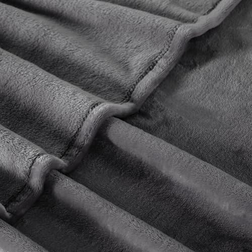 TASTHROW Grey Throw Blanket 50x60 Inches | Soft Plush Cozy Fleece Flannel Throw Blanket, Lightweight Warm Throws for Bed, Couch, Bedroom and Living Room, All Seasons - color: Grey, size: 50"x60"