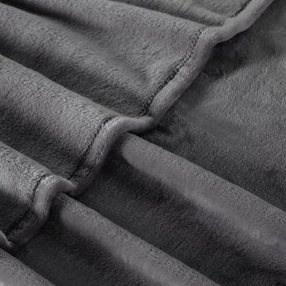 TASTHROW Grey Throw Blanket 50x60 Inches | Soft Plush Cozy Fleece Flannel Throw Blanket, Lightweight Warm Throws for Bed, Couch, Bedroom and Living Room, All Seasons - color: Grey, size: 50"x60"
