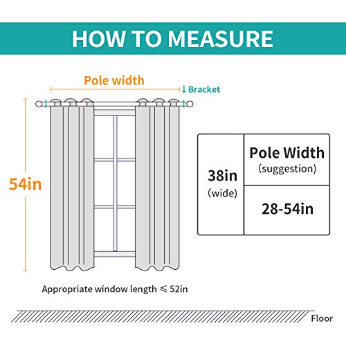 BUHUA Room Darkening Curtains Vine Print Window Blackout Curtains Thermal Insulated Curtains for Kids Room 38W×54L Light Grey 1 Pair - color: Light Grey, size: 38"W x 54"L (Pack of 2)