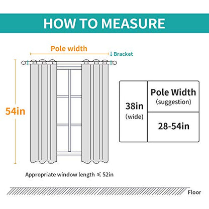 BUHUA Room Darkening Curtains Vine Print Window Blackout Curtains Thermal Insulated Curtains for Kids Room 38W×54L Light Grey 1 Pair - color: Light Grey, size: 38"W x 54"L (Pack of 2)