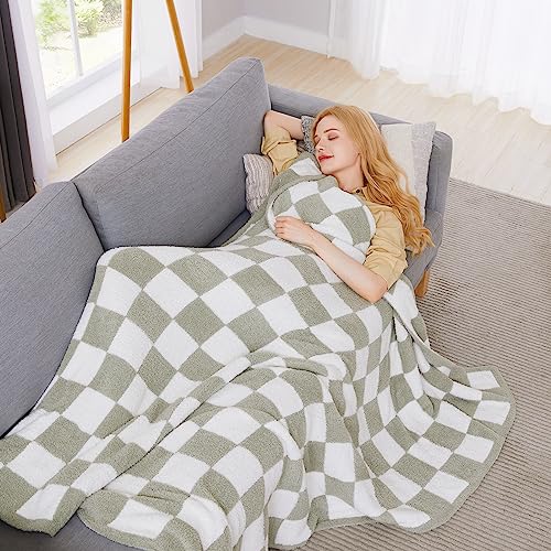 Soft Queen Blanket for Bed-Cozy Warm Reversible Knitted Blankets | Lightweight Fluffy Decor for Women, Mom, Her & Girls, Sofa, Chair, Couch, 90x90in, Sage Green - color: Aloe Sage, size: Queen(90"x90")