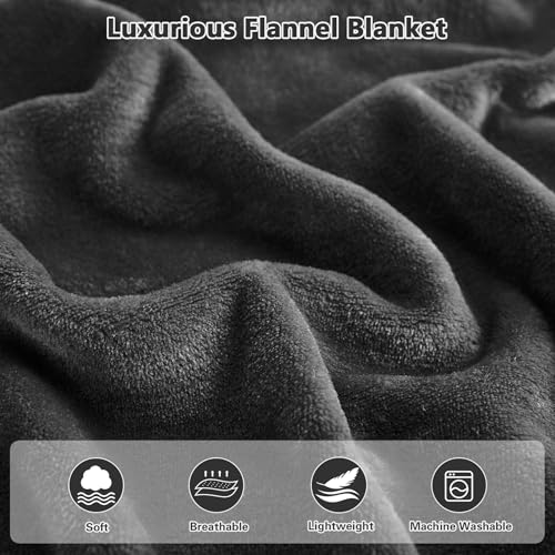 Lukeight Fleece Throw Blanket, Luxury Cozy Fuzzy Lightweight Soft Blankets for Sofa Couch Bed Car Travel and Camping (Grey, 50x60 Inches) - color: Solid Grey, size: 50 in x 60 in