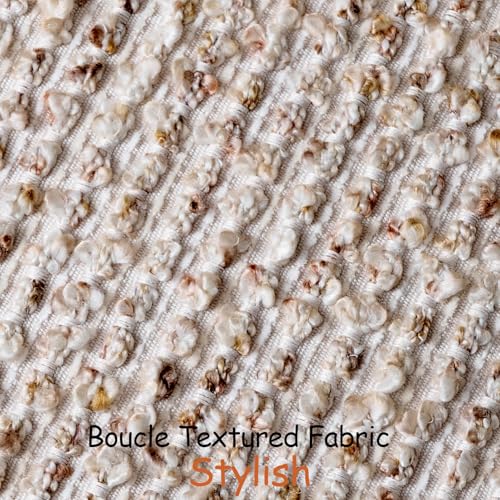 24x24 Beige Throw Pillow Cover Textured Boucle Striped Chic Morden Boho Accent Farmhouse Square Decorative Couch Pillow Cover for Home Decor Bed Sofa Living Room - color: Beige, size: 24" x 24" (Pack of 1)