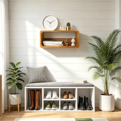 Floating Nightstand, Wall Mounted Bedside Shelf, Handmade Bedroom Furniture,Pine Wood Floating Bedside Table, Minimalist and Unique Style 18”x 10”x 7.5” Walnut - color: Walnut