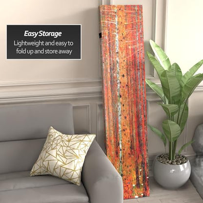 Red Lantern Double Sided Works of Klimt Room Divider - Tannenwald/Farm Garden, 6 Foot - 4 Panel - color: Tannenwald/Farm Garden, size: 6 Foot - 4 Panel