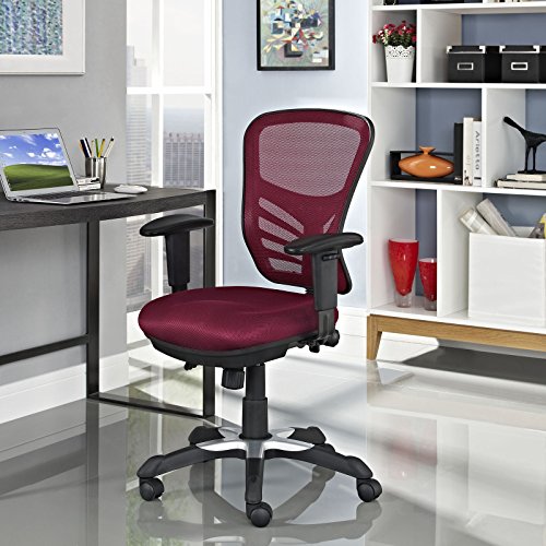 Modway Articulate Ergonomic Mesh Office Chair in Red - color: Red