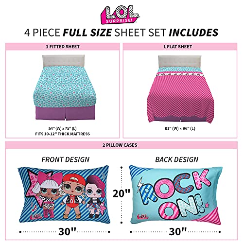 Franco Kids Bedding Super Soft Sheet Set, Full, L.O.L. Surprise - color: L.o.l. Surprise, size: Full