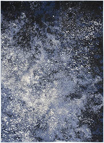 Nourison Home Passion Light Blue Black 3'9" x 5'9" Area Rug - Easy Clean, Non Shedding, Bed Room, Living Room, Dining Room, Kitchen (4' x 6') - color: Light Blue Black, size: 3'9" x 5'9" (Rectangular)