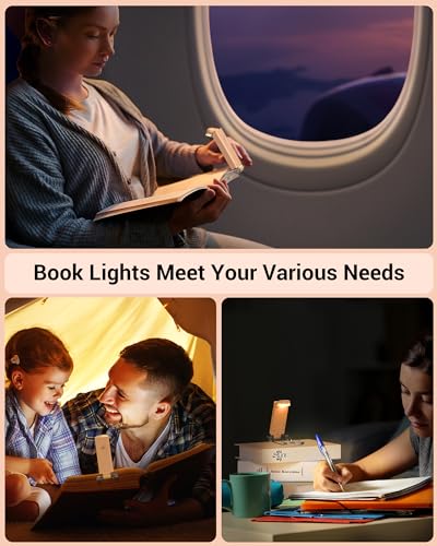 DEWENWILS USB Rechargeable Book Reading Light, Clip on Booklight Peach Fuzz | Flexible Lighting Angle, 2-Level Brightness, Warm White, Booklight for Kids, Book Lovers, Adults - color: Peach Fuzz
