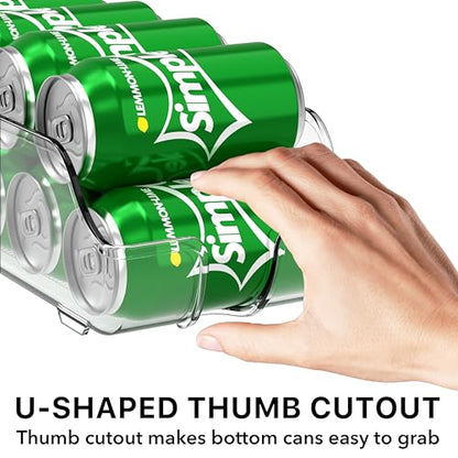 Simple Houseware Soda Can Organizer Dispenser Refrigerator/Pantry, Set of 4 | Clear - size: 4 Pack, style: Standard Can